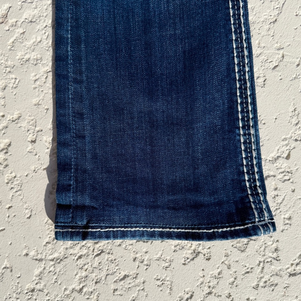 Rock Revival Jeans Women Size 26 Dee Boot Rhinestone Thick Stitch Pockets Blue - Picture 4 of 10